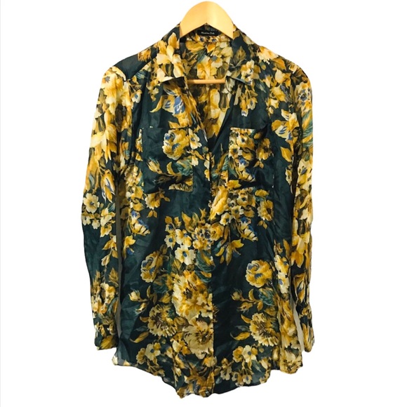 Massimo Dutti Tunic Floral Top Sz 36/26 - Picture 1 of 8